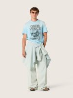 Men's jeans in light blue denim - Image 3