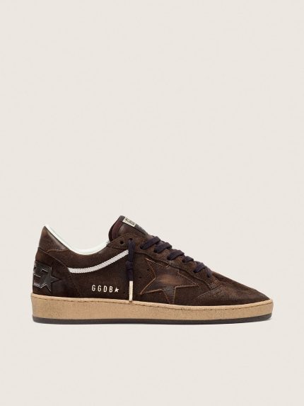 Women's Ball Star in brown suede with brown leather star and heel tab