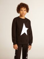 Boys' black sweatshirt with white maxi star on the front - Image 3