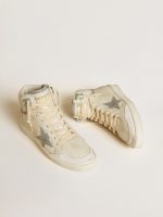 Women's Sky-Star in leather with light blue leather star and white heel tab - Image 2