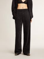 Women's black joggers with a tone-on-tone toile de jouy print - Image 2