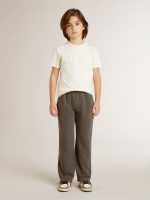 Boys' cream-colored T-shirt with raised logo - Image 3