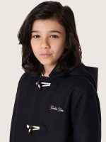 Boys' dark blue hooded duffle coat - Image 4