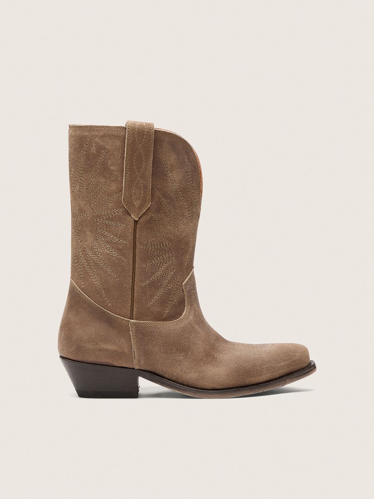 15ef92a1917ce86397803d239ab94ede174684ff1ca7951a547d82e792bb07fd Women's low Wish Star boots in gray suede with star embroidery - Image 1