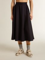 Women's midnight blue wool skirt - Image 2
