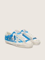 Men's Super-Star LAB in bright blue pony skin with suede star and studs - Image 2