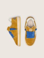 Young Ball Star in ocher suede with glossy white leather star and heel tab - Image 3