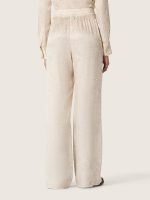 Women's pants in ivory silk blend jacquard satin - Image 6