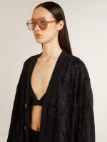 Women's black cardigan with tone-on-tone toile de jouy bead embroidery - Image 5