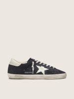 Men's Super-Star in dark blue suede with white star