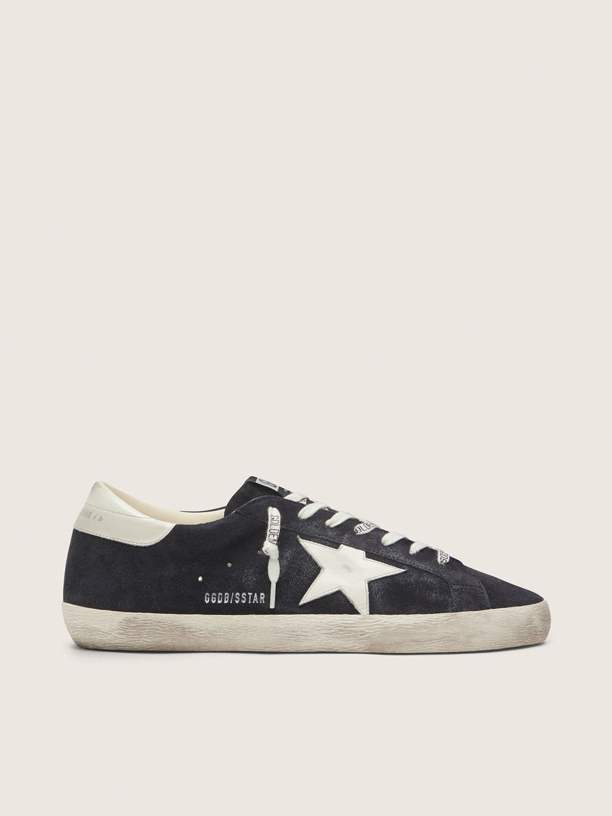 186dac53aad8e163bd6f8ac5c648e21a5560af07b809ce05f710cd68d77dc594 Men's Super-Star in dark blue suede with white star - Image 1
