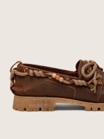 Men's Cruise loafers in brown waxed suede with dove gray hiking laces - Image 5