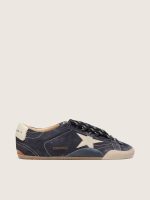 Women's True-Star in dark blue suede with white nappa leather star and heel tab