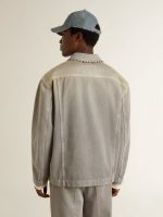 Men's gray denim jacket with studs - Image 4