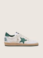 Men's Ball Star in white nappa leather with green leather star and heel tab