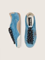 Men's True-Star in teal suede with black star and cream heel tab - Image 2