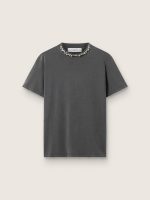 Women's anthracite gray T-shirt with crystals