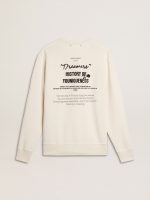 Men's white cotton sweatshirt with print on the back - Image 6