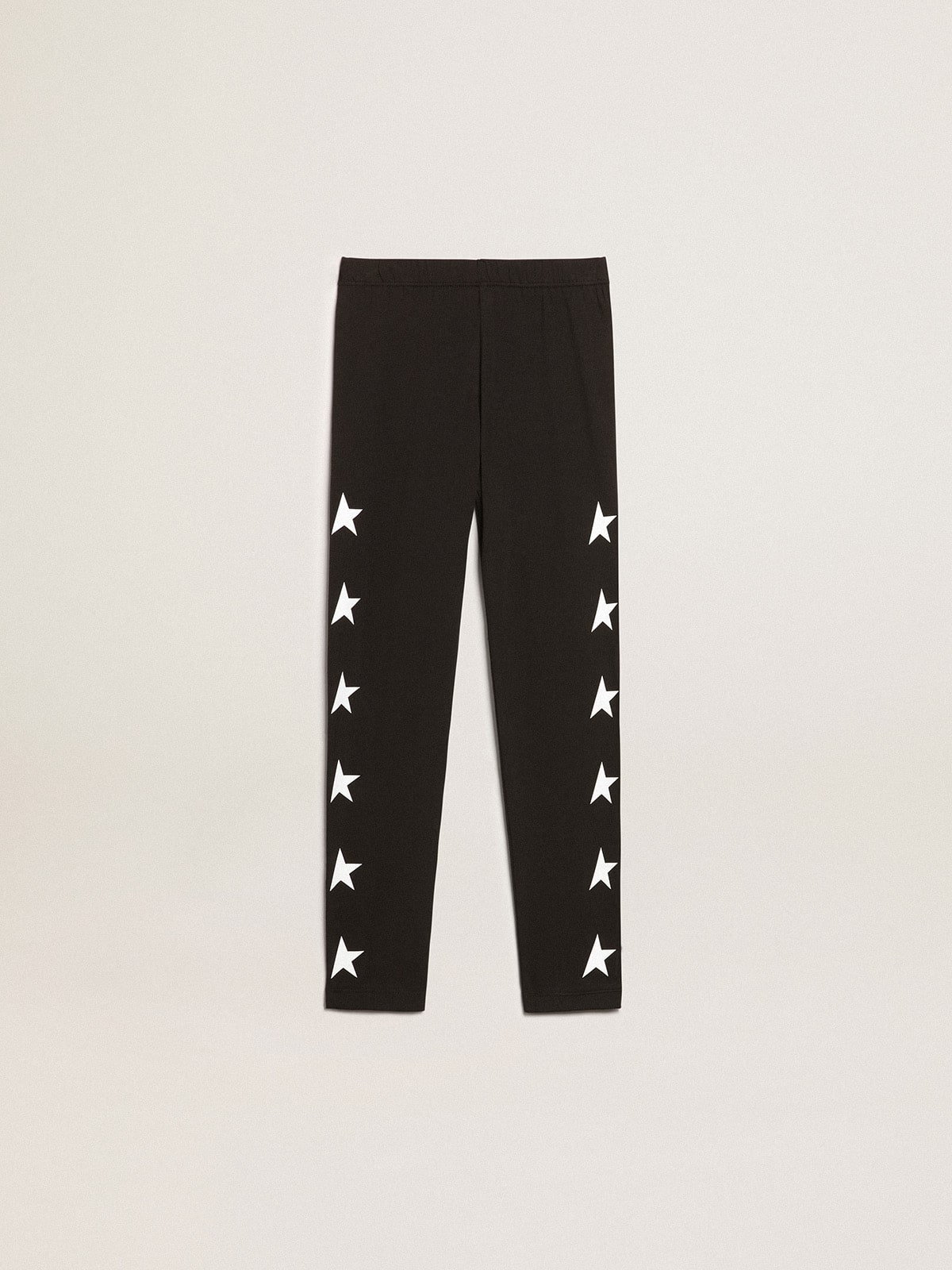 1a567a77d7d400c03389ee76002d1d32fa39ab8362d9f3b12bdcdd400e9cf31d Girls' black leggings with white stars on the sides - Image 1