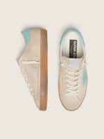 Men's Super-Star in beige suede with aqua-green star - Image 3