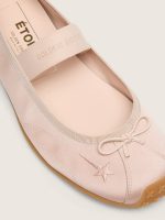 ��toile ballet flats in powder pink satin with powder pink embroidered star and elastic strap - Image 6