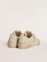Women's V-Star in ice-gray suede with white leather star and floral embroidery - Image 4