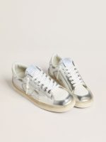 Stardan in silver foiled leather with white heel tab - Image 2