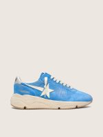 Men's Running Sole in bright blue suede with white star