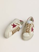 Men's Super-Star with red leather star and beige suede inserts - Image 2