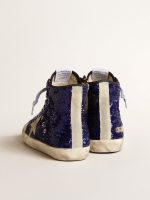 Women's Francy Penstar in bright blue sequins with ice-gray suede star - Image 4