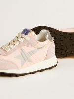 Marathon Junior in pink nylon with printed star and leather heel tab - Image 3