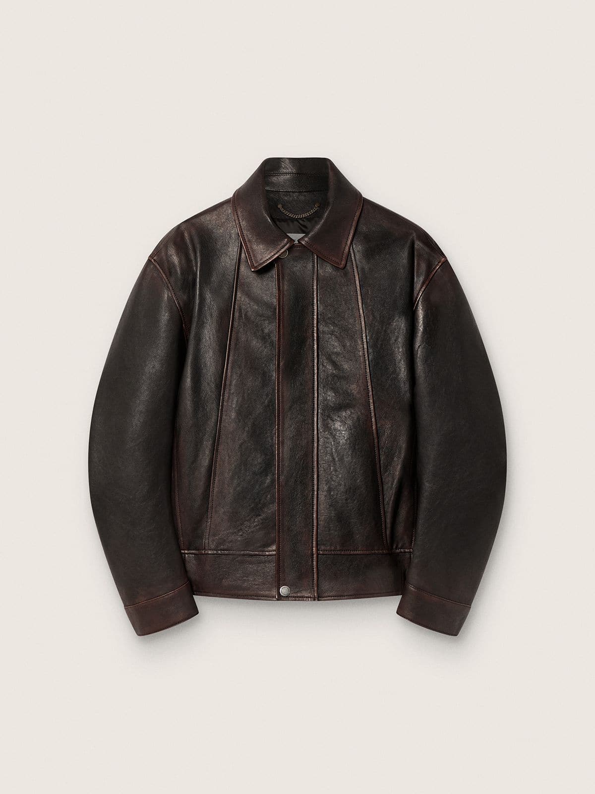 1be2d978dc3f3f3760002392ff421a0651538002b936cfdd9a3eed4fa370d2cf Men's bomber jacket in burgundy nappa leather - Image 1