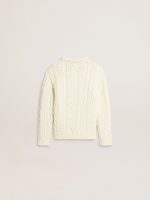 Girls' white wool sweater with pearls - Image 6