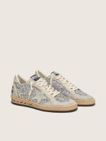 Women's Ball Star in silver glitter with ice-gray suede inserts - Image 2