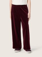 Girls' burgundy velvet-effect pants with rear pocket - Image 5