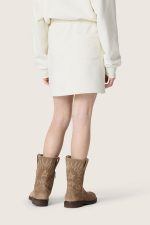 Journey girls' miniskirt in white cotton fleece with crystals and embroidery - Image 6