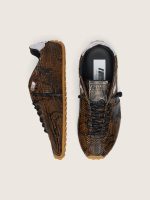 Women's Marathon Speed in leather with brown snake print, black star and silver leather heel tab - Image 4