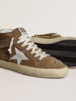 Women's Mid Star in tobacco suede with fringing and studs - Image 3