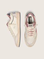 Women's Ball Star LTD in beige leather with pink mesh star and blue leather heel tab - Image 4