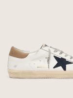 Men's Super-Star in white leather with midnight-blue canvas star and tobacco leather heel tab - Image 5