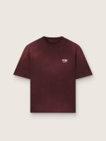 Unisex T-shirt in burgundy cotton jersey with logo