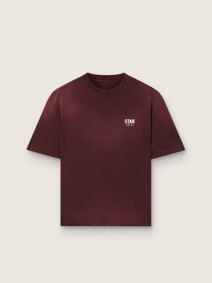 Unisex T-shirt in burgundy cotton jersey with logo