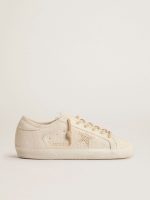 Super-Star in pearl-colored canvas with a tone-on-tone mesh effect star