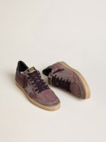 Men's Ball Star in purple suede with star with silver studs and black naplak heel tab - Image 2