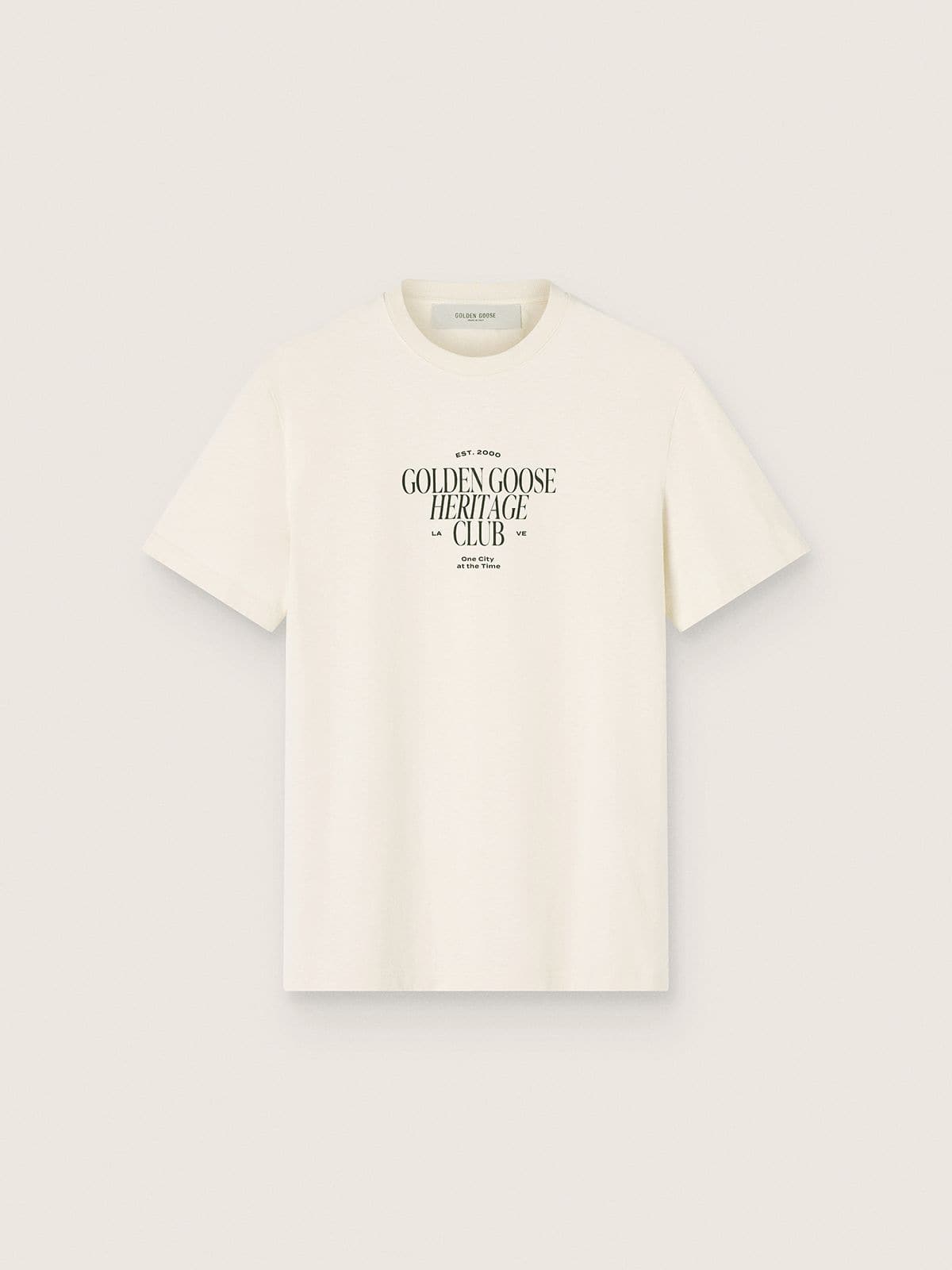 1e5f82445220d3d1f6bf7bd557204a9956f3691090603145aac6f596a66d35e1 Men's white cotton T-shirt with print and logo - Image 1