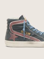 Men's Slide in gray suede with brown nubuck star and flash - Image 4