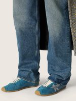 Women's Marathon Speed in blue nappa with printed star and silver leather heel tab - Image 3
