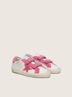Young Old School in cream leather with pink suede star and inserts - Image 2