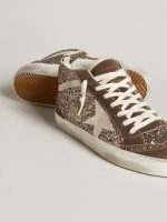 Women's Mid Star in glitter with pearl suede star and brown suede inserts - Image 3