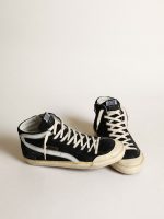 Men's Slide Penstar in black suede with black star and white flash - Image 2